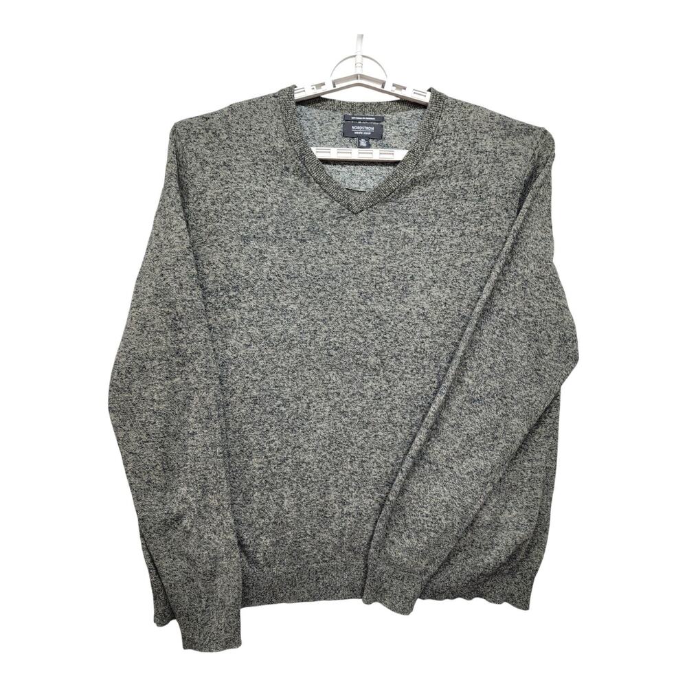 Nordstrom Cashmere Blend Sweater Men’s XL Black V Neck Lightweight Pullover Dad - Picture 6 of 11